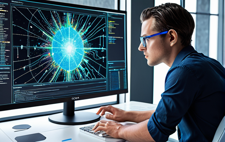 **Image of a Data Lake being analyzed by a Data Scientist using Machine Learning tools:** This image should depict a vast, shimmering data lake with streams of data flowing into it. In the foreground, a data scientist is intensely focused, using a computer interface displaying complex machine learning algorithms and visualizations. The overall feel should be futuristic and emphasize the power of data-driven insights. The style should be modern and sleek, with bright colors highlighting the data streams and the data scientist's workspace.