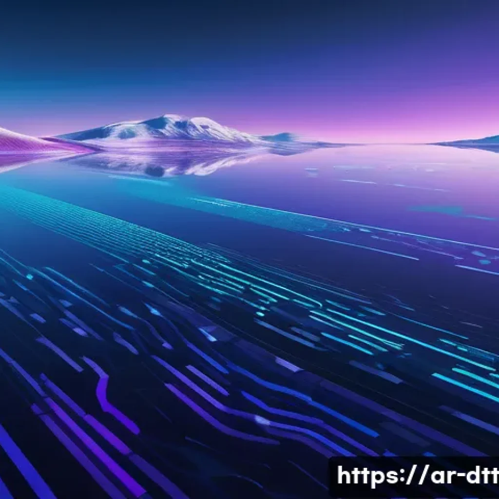 데이터 레이크에서의 고급 분석 및 예측 모델 - **Prompt:** A sprawling, conceptual data lake, depicted as a vast, glowing reservoir of digital info...