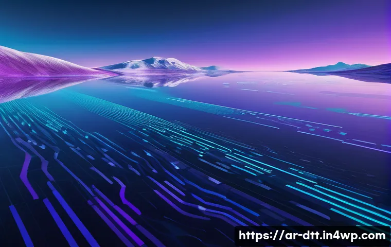 데이터 레이크에서의 고급 분석 및 예측 모델 - **Prompt:** A sprawling, conceptual data lake, depicted as a vast, glowing reservoir of digital info...