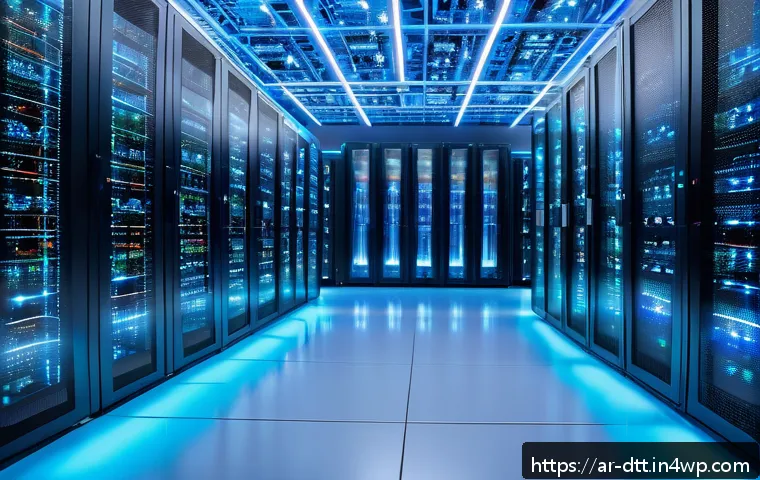 데이터 레이크 아키텍처에서의 데이터 저장소 선택 - A modern Middle Eastern data center interior showing rows of advanced server racks labeled with Arab...