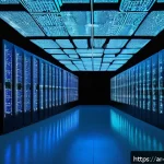Home 18 데이터 레이크 아키텍처에서의 장애 예방 및 복구 - A high-tech distributed data storage center in the Middle East, showing multiple interconnected data...