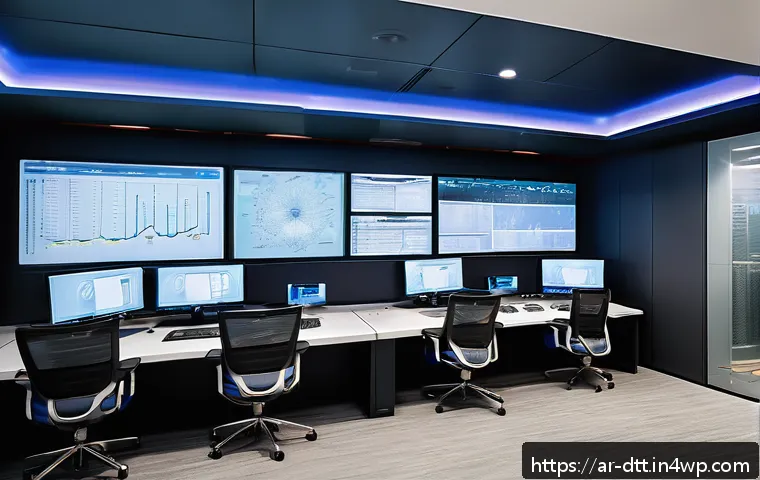 데이터 레이크 아키텍처의 성능 테스트 방법 - A sophisticated data center control room designed for Arabic-speaking data engineers, featuring larg...